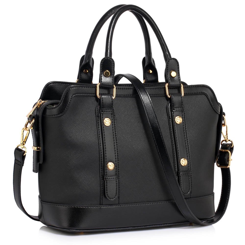 black purse long shoulder strap