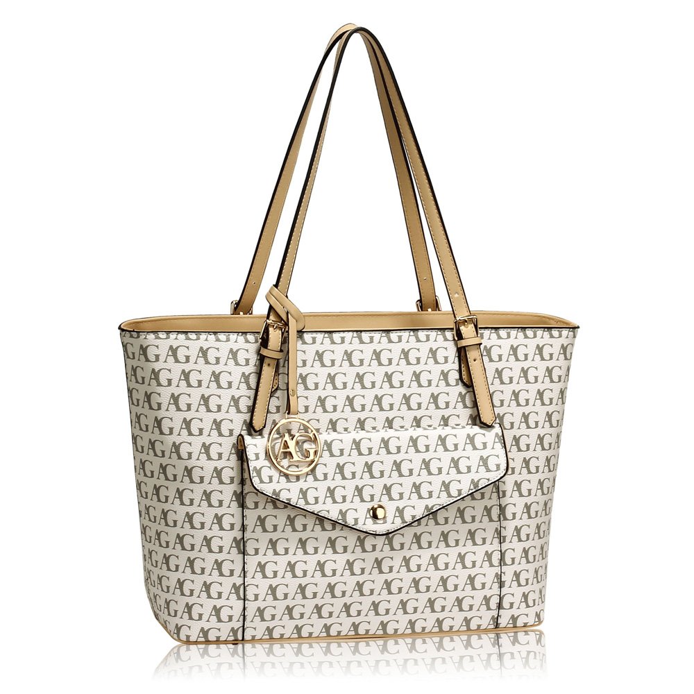 white tote bag with pockets