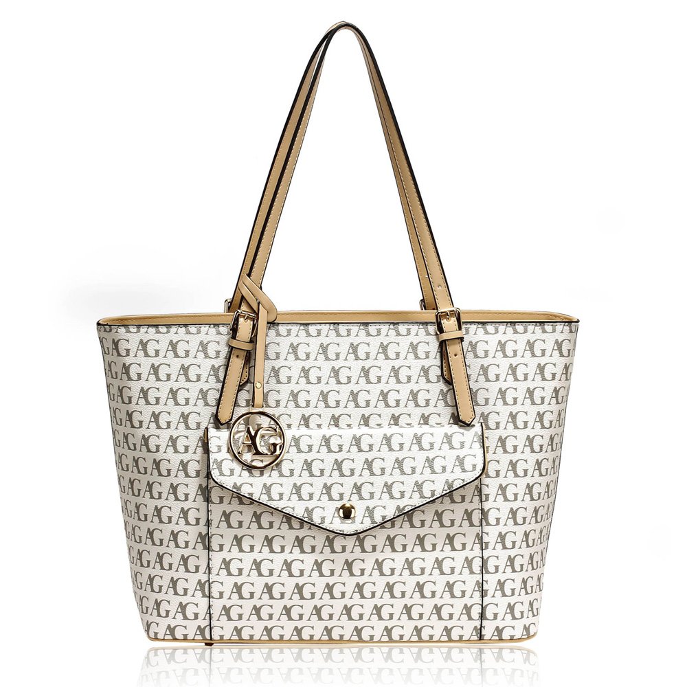 large white tote purse