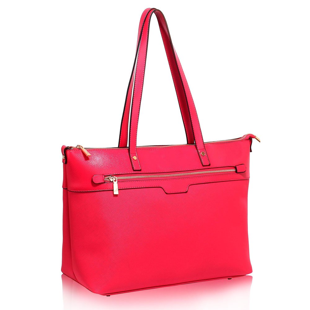 wholesale bags uk LS00121 Fuchsia Grab Shoulder Handbag