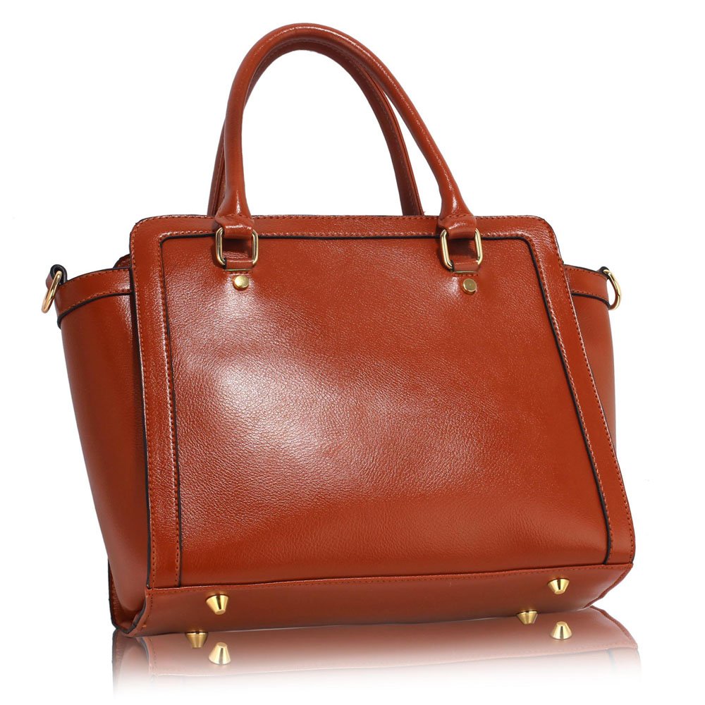 Brown Grab Tote Handbag