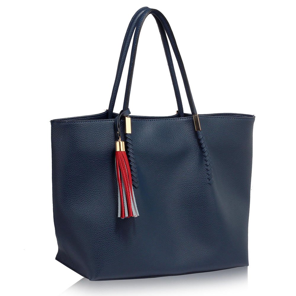 navy tassel bag