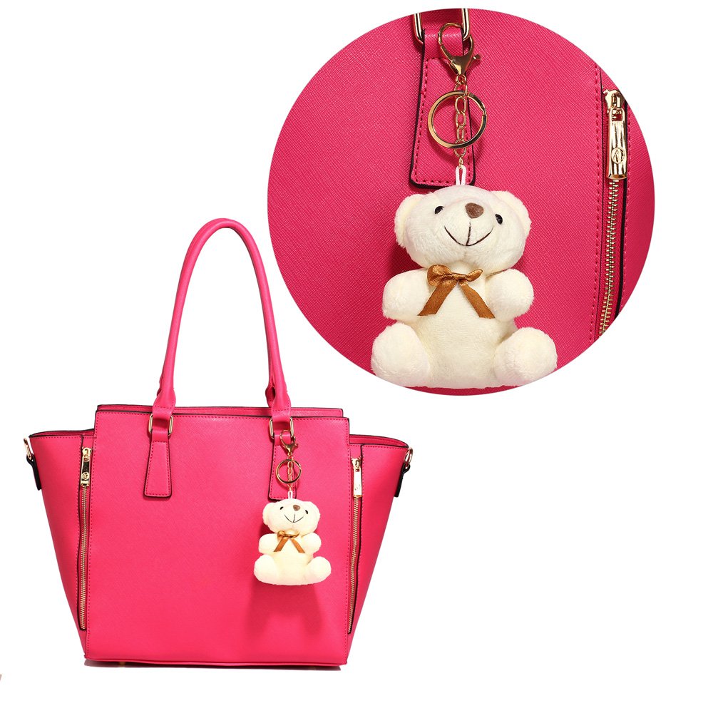 AGC1017 - White Teddy Bear handbag Charm