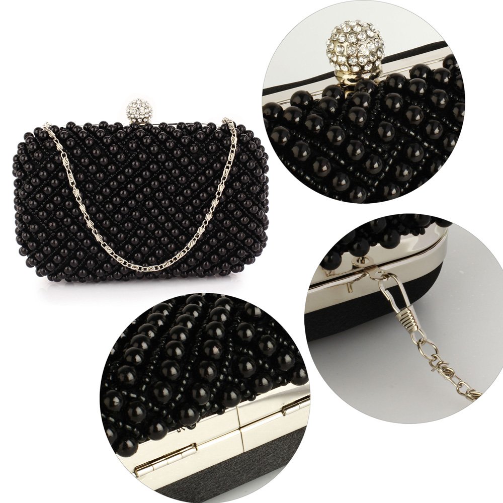 Wholesale & B2B Black Beaded Pearl Rhinestone Clutch Bag Supplier & Manufacturer