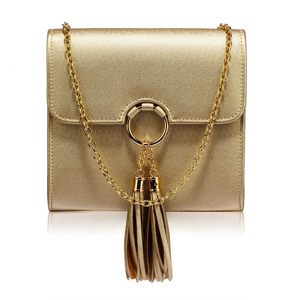 Wholesale Gold Flap Clutch Purse With Tassel