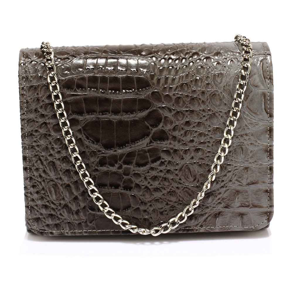 Wholesale Grey Crocodile Flap Clutch Purse