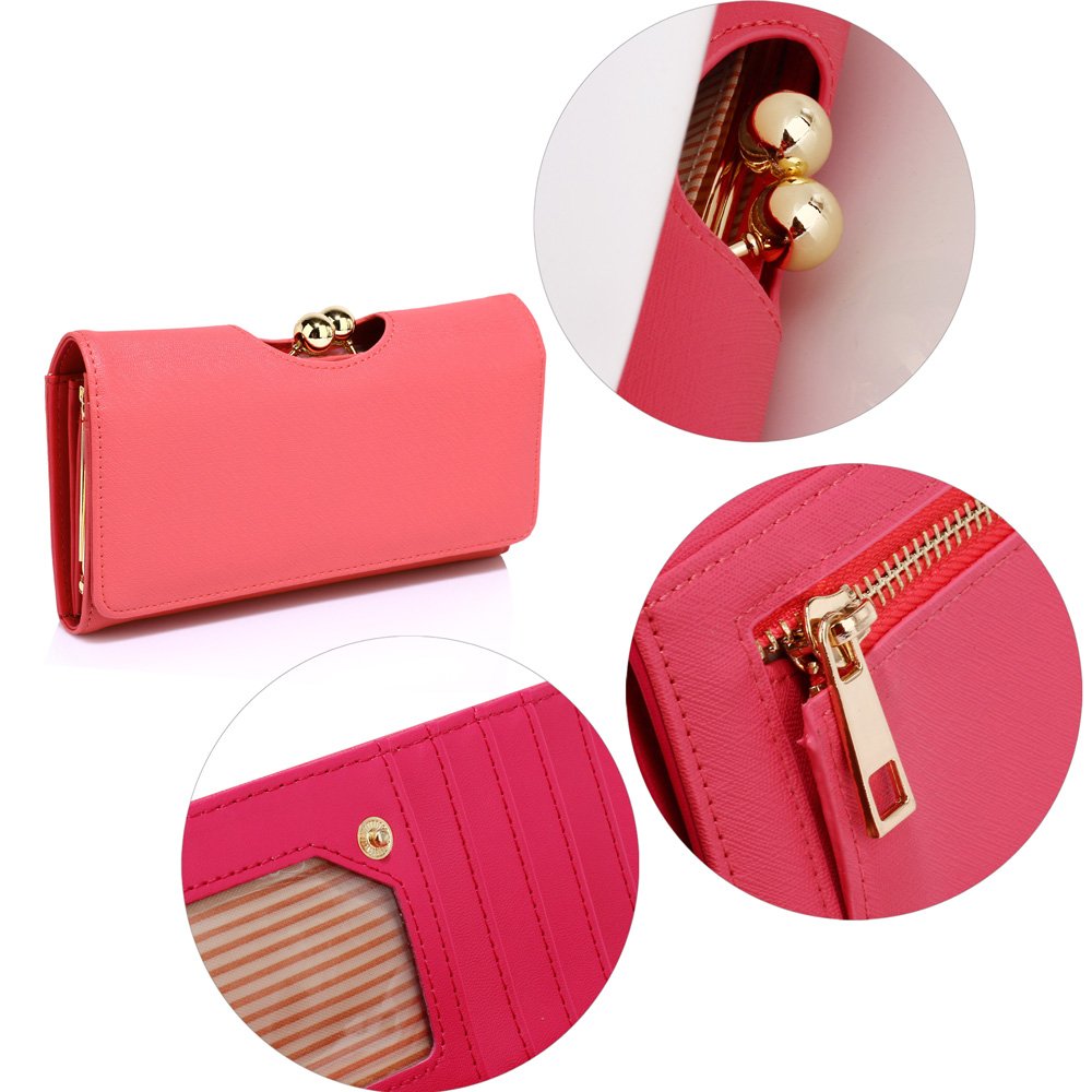 Red Kisslock Clutch Wallet