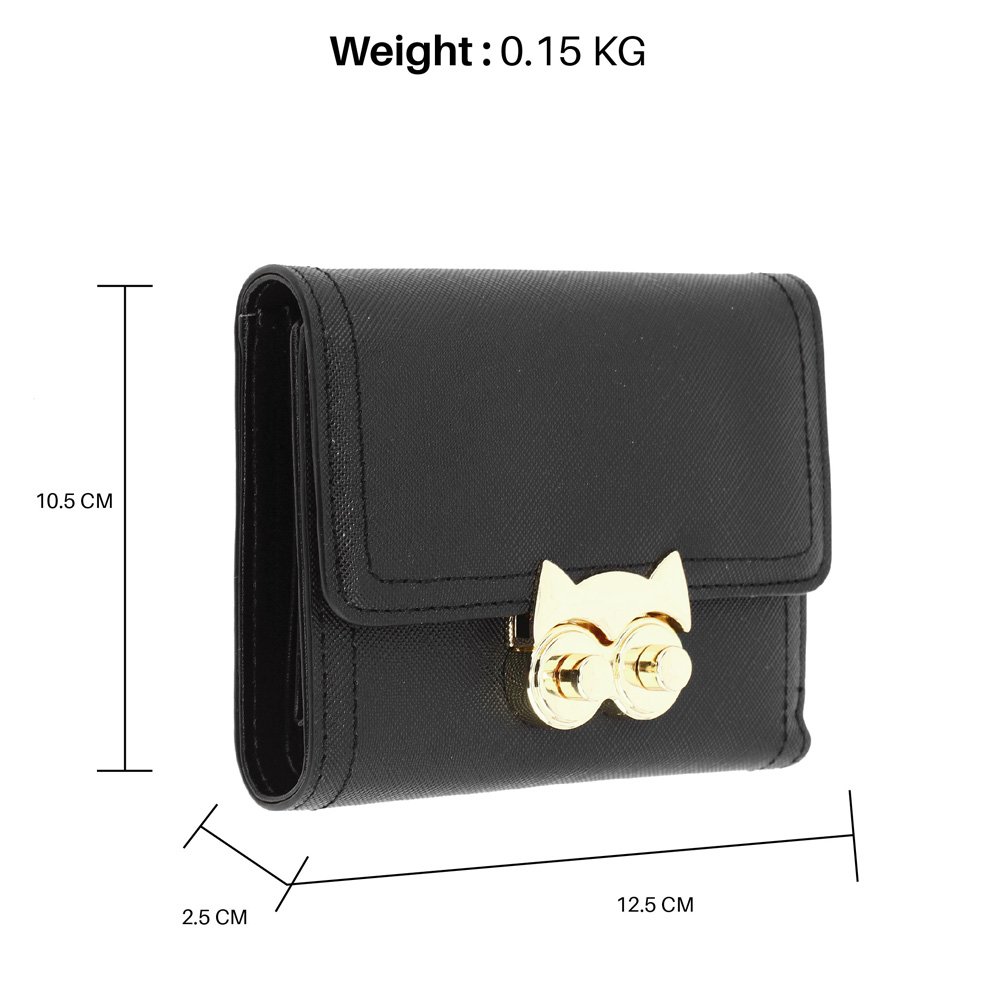 black purse with wallet
