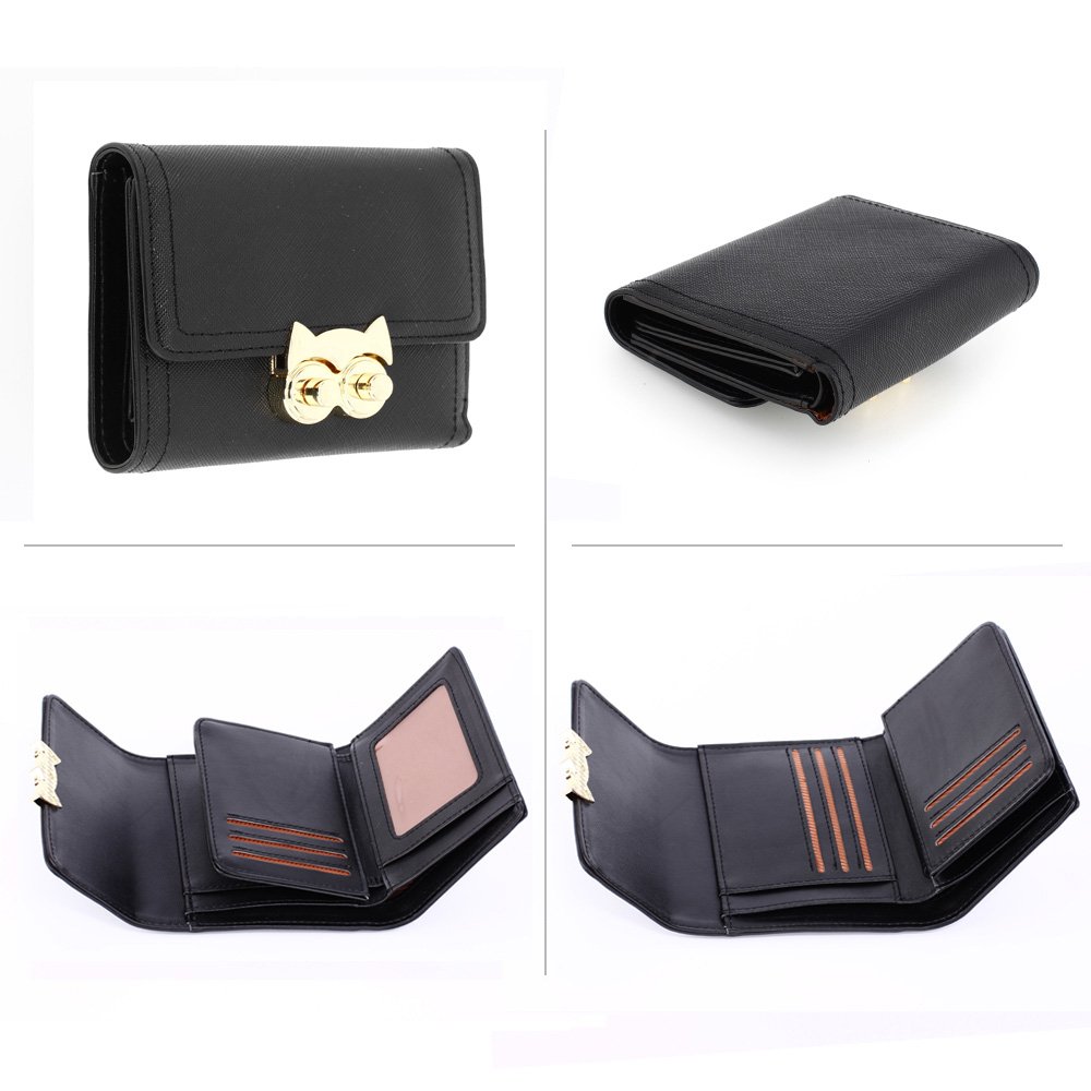 black purse with wallet