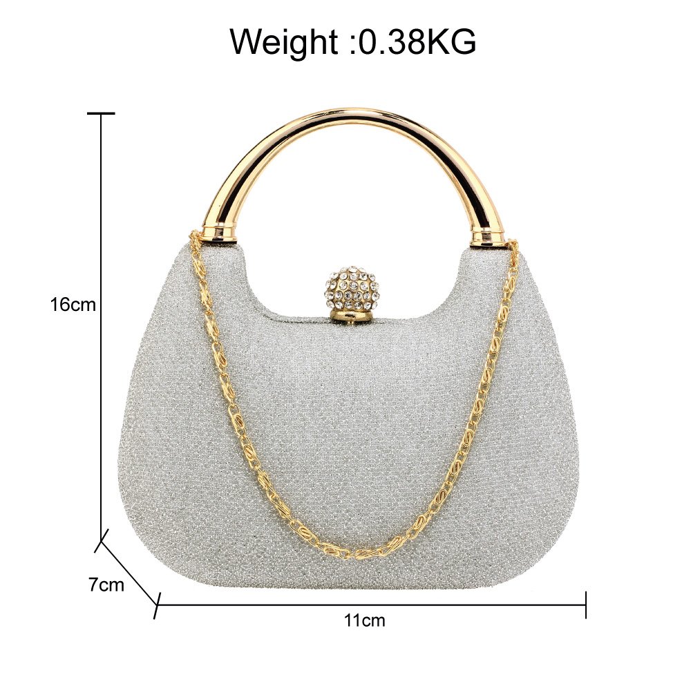 Wholesale Silver Rhinestone Evening Wedding Clutch Bag AGC00367