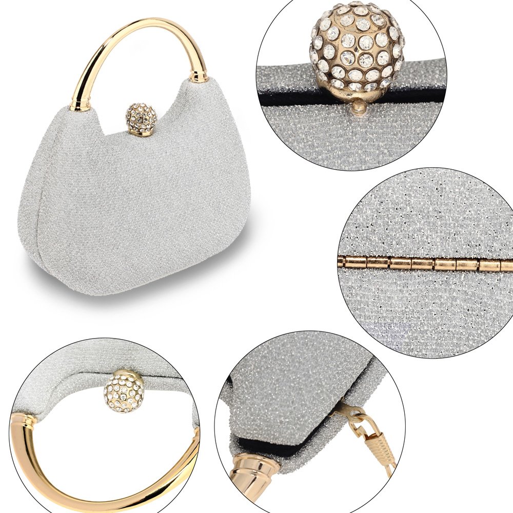 wedding clutch bag silver