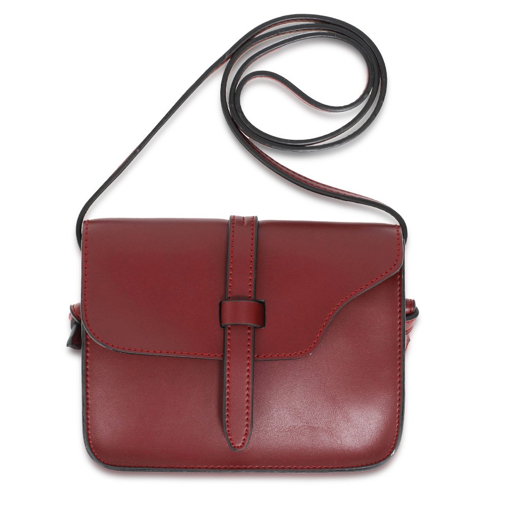 AG00660 -Burgundy Cross Body Bag School Messenger Shoulder Bag