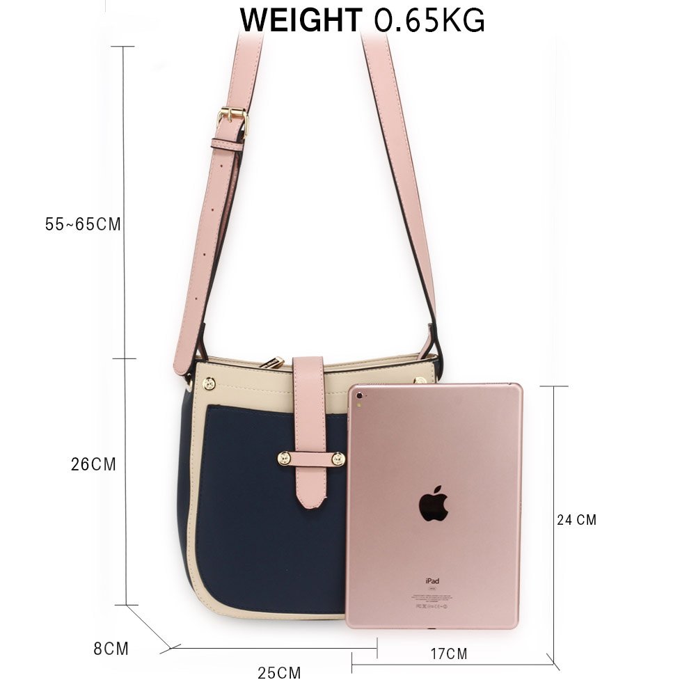 pink and navy bag