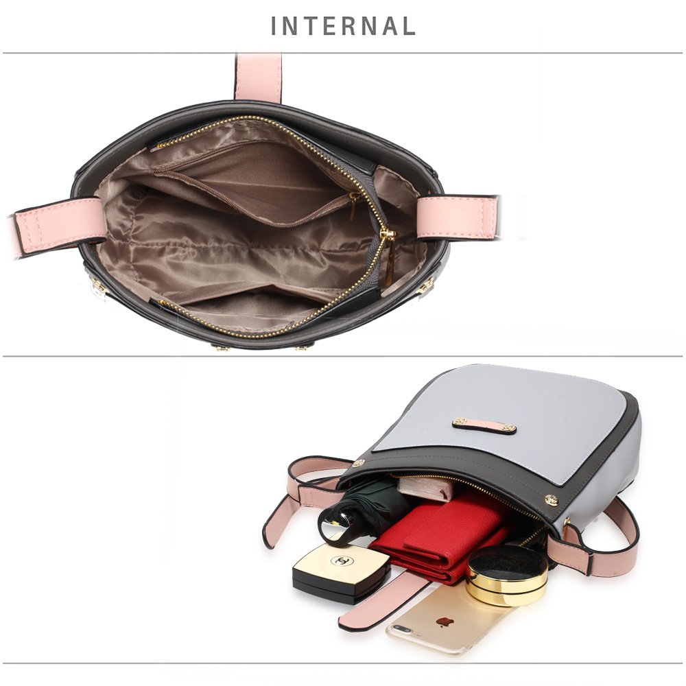 Wholesale Dark Grey / Light Grey / Pink Cross Body Bag School Messenger