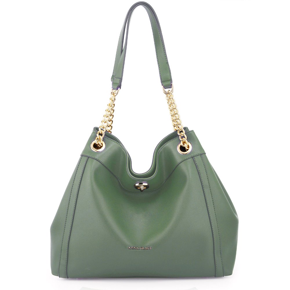 small green shoulder bag