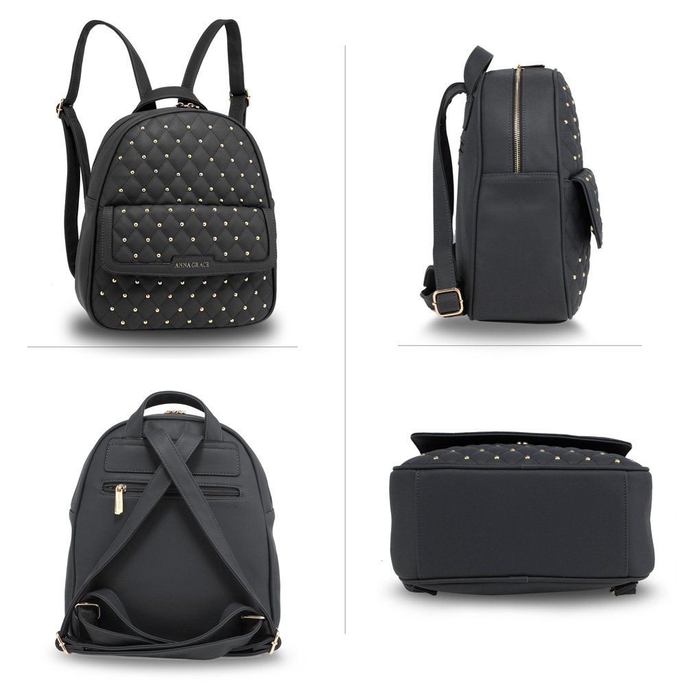 black fashion backpack women's