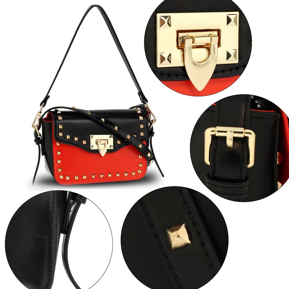 Wholesale Black / Red Canvas Cross Body Bag School Messenger Shoulder