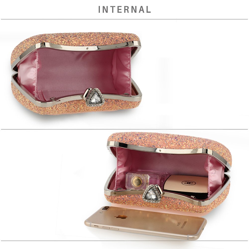 Wholesale Pink Hard Case Diamante Clutch Bag AGC00360A