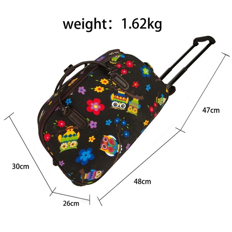 Pink Travel Holdall Trolley Luggage With Wheels CABIN APPROVED