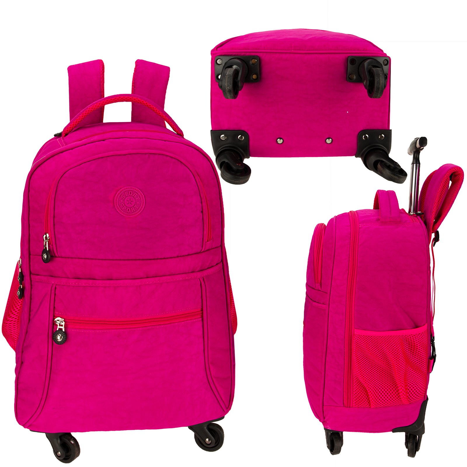 Wholesale Fuchsia Backpack Rucksack With Wheels AGT1023