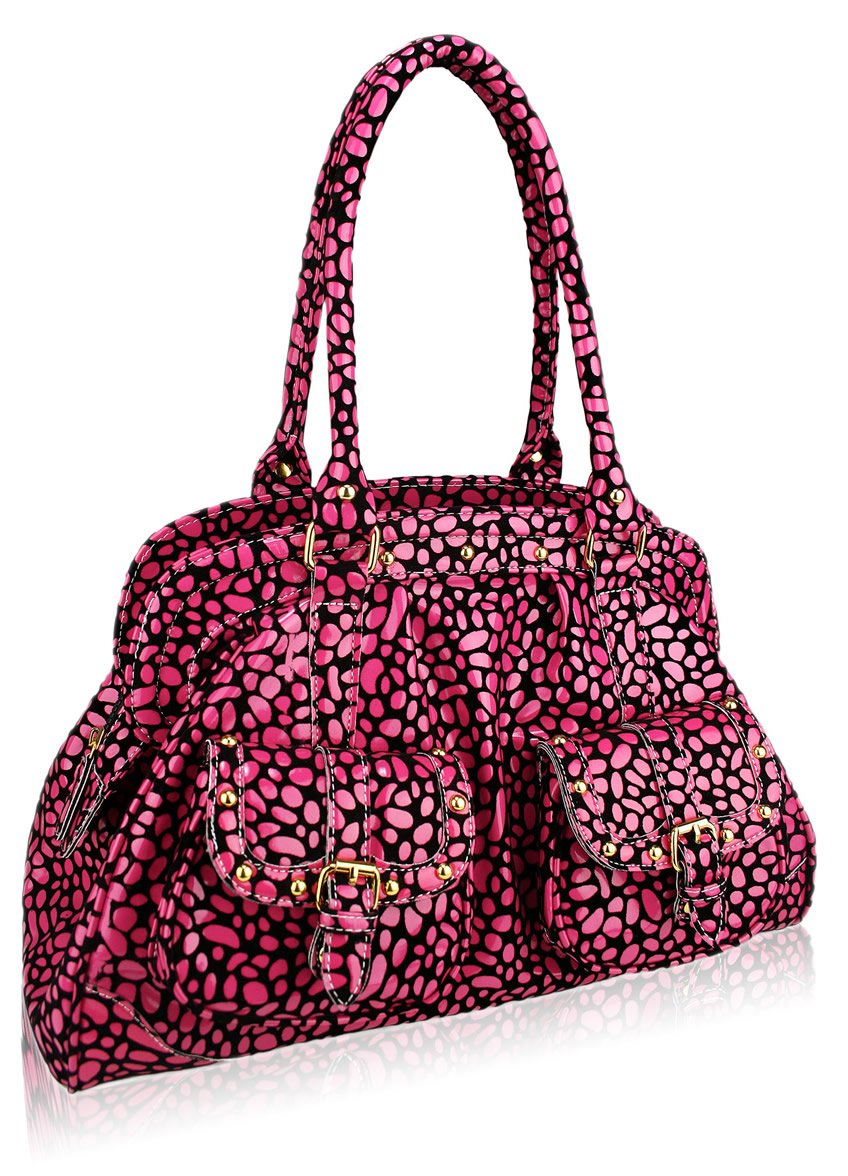 Sale ! :: Handbags on Sale :: LS00129 - Pink Animal Print Tote Shoulder ...