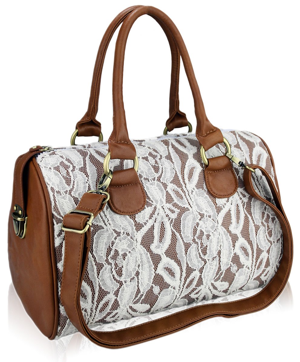 Wholesale Brown Ladies Vintage Lace Handbag