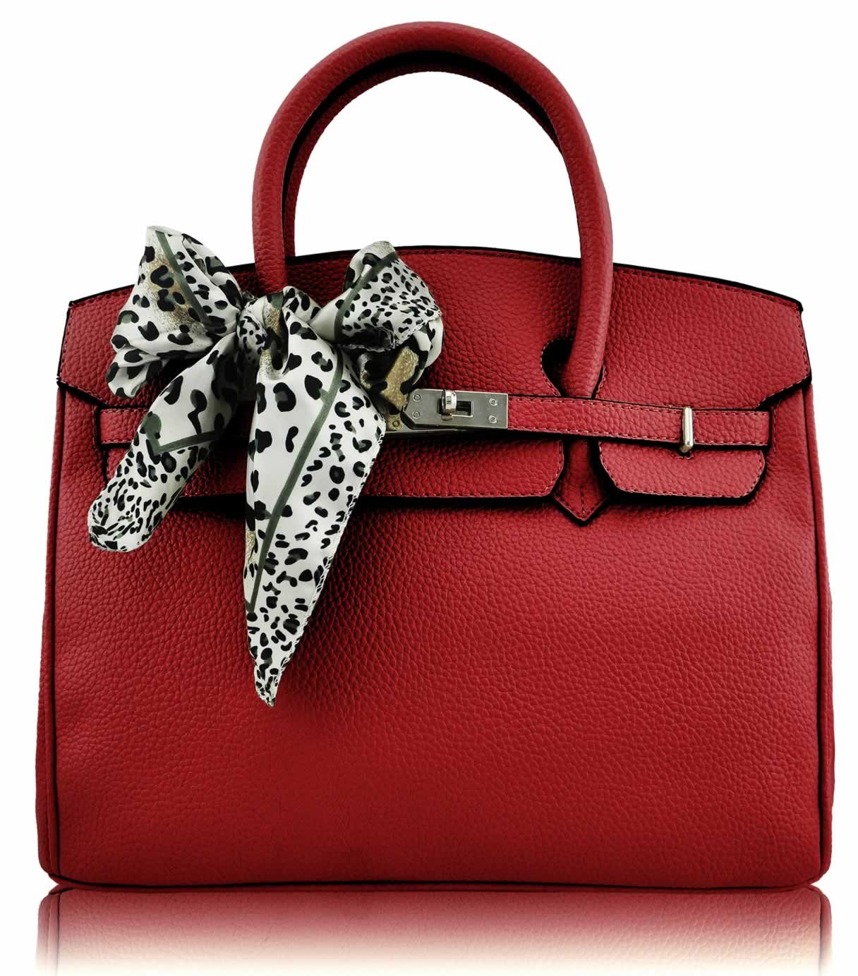 Wholesale Red Fashion Scarf Tote Handbag