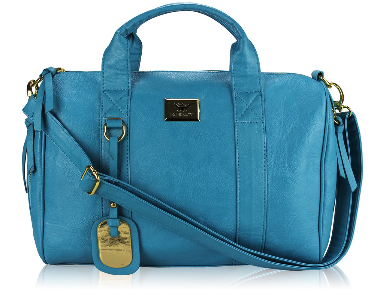 wholesale bag -L.S Fashion Teal Stunning Barrel Bag With Long Strap
