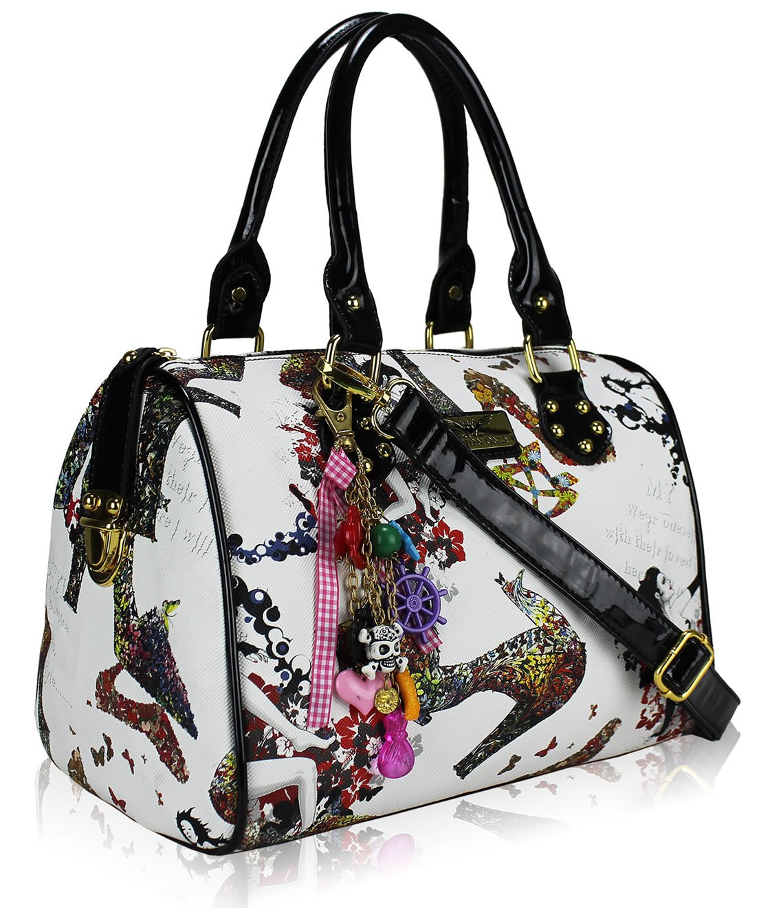 Wholesale bag - White Fashion Tote Bag With Charm