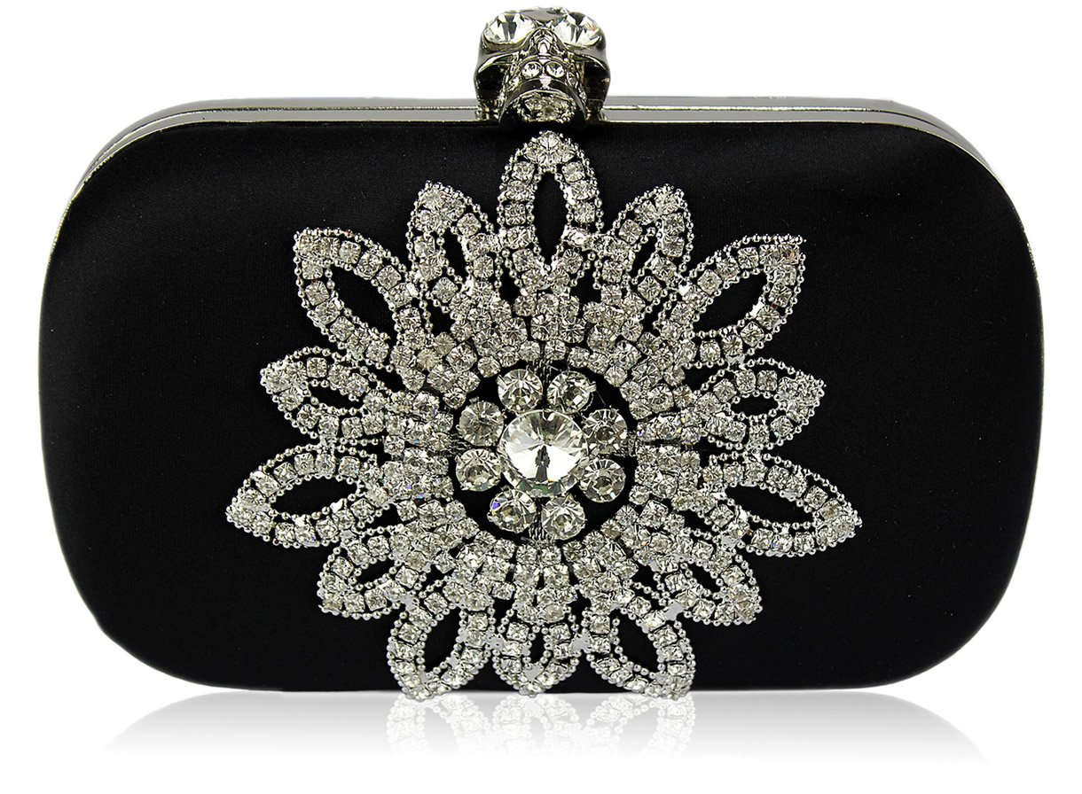 Wholesale & B2B Black Sparkly Crystal Satin Clutch purse Supplier