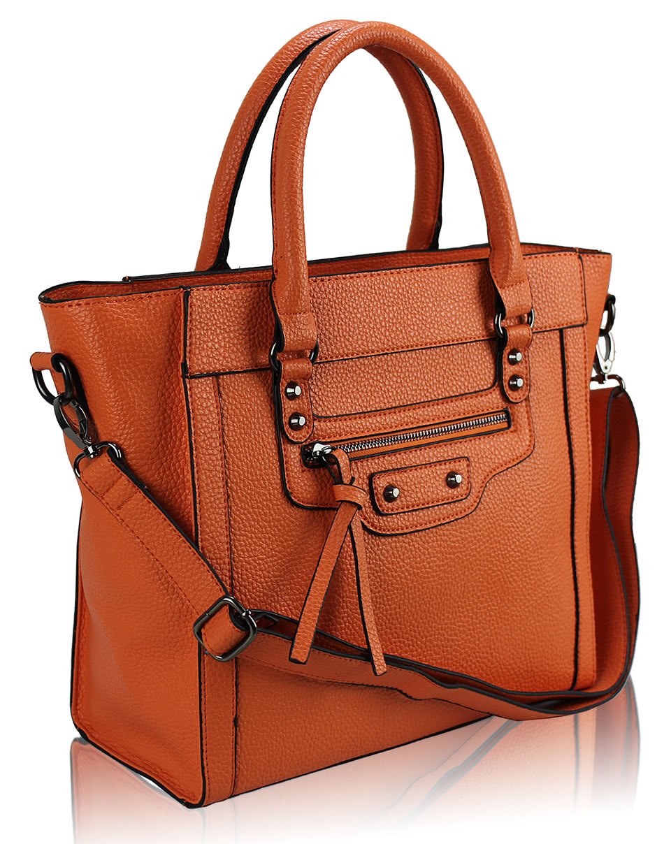 Wholesale Orange Tote Handbag With Long Strap