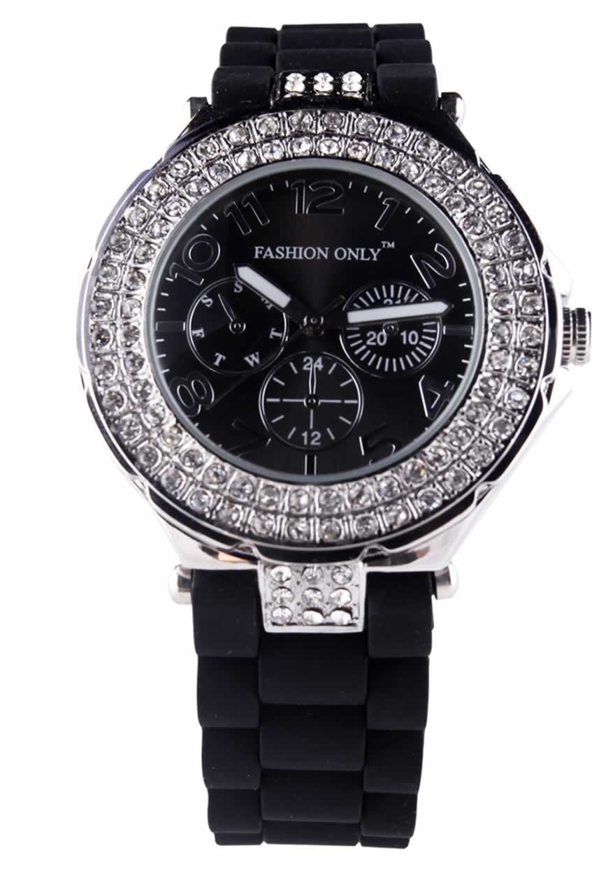 wholesale watches Black Womens Diamante Watch
