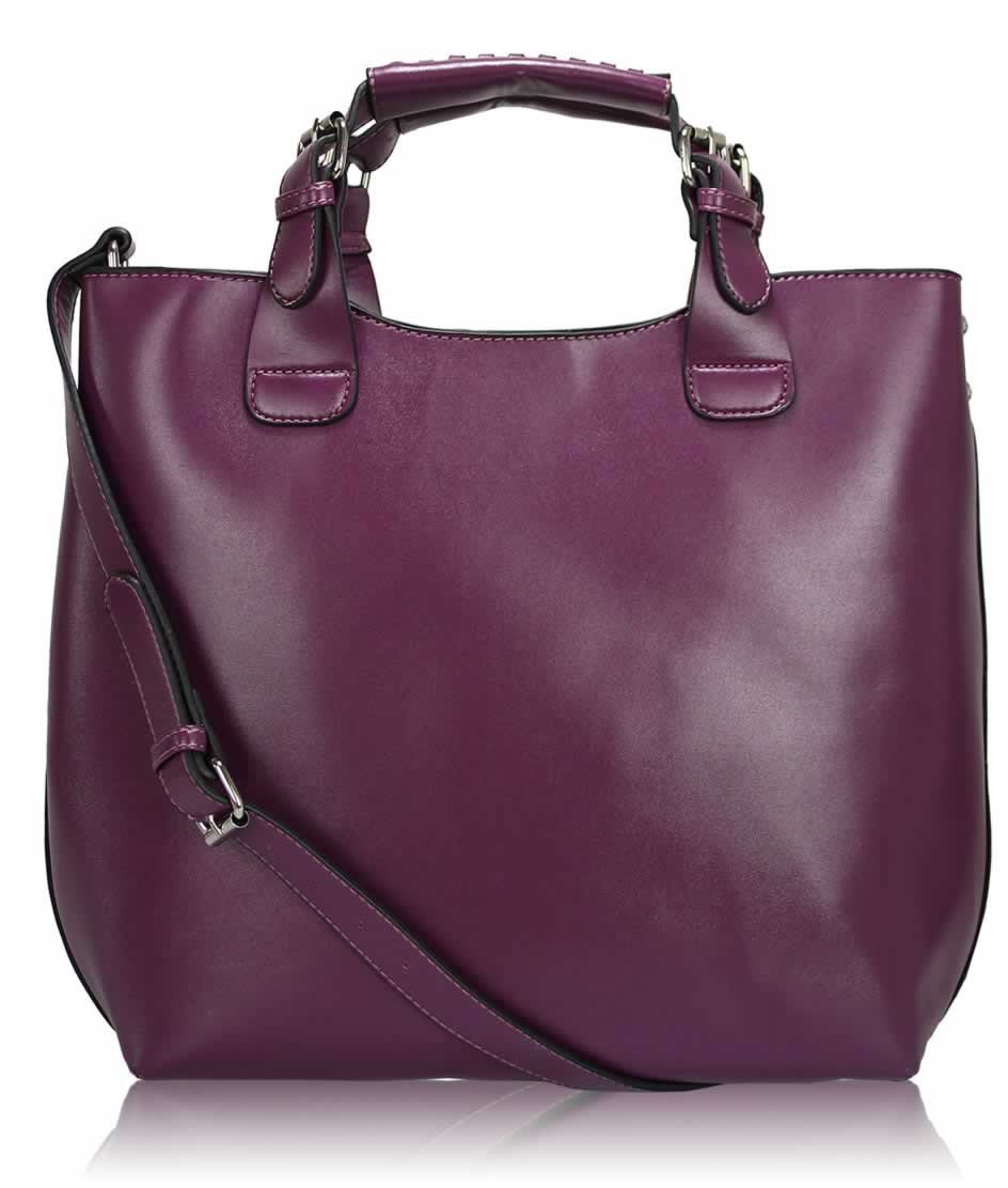 Wholesale Purple Ladies Fashion Tote Handbag In Brown