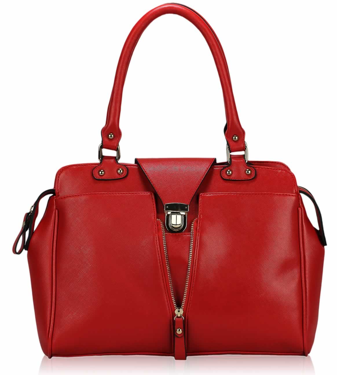 Wholesale Red Bowler Bag With Push Lock