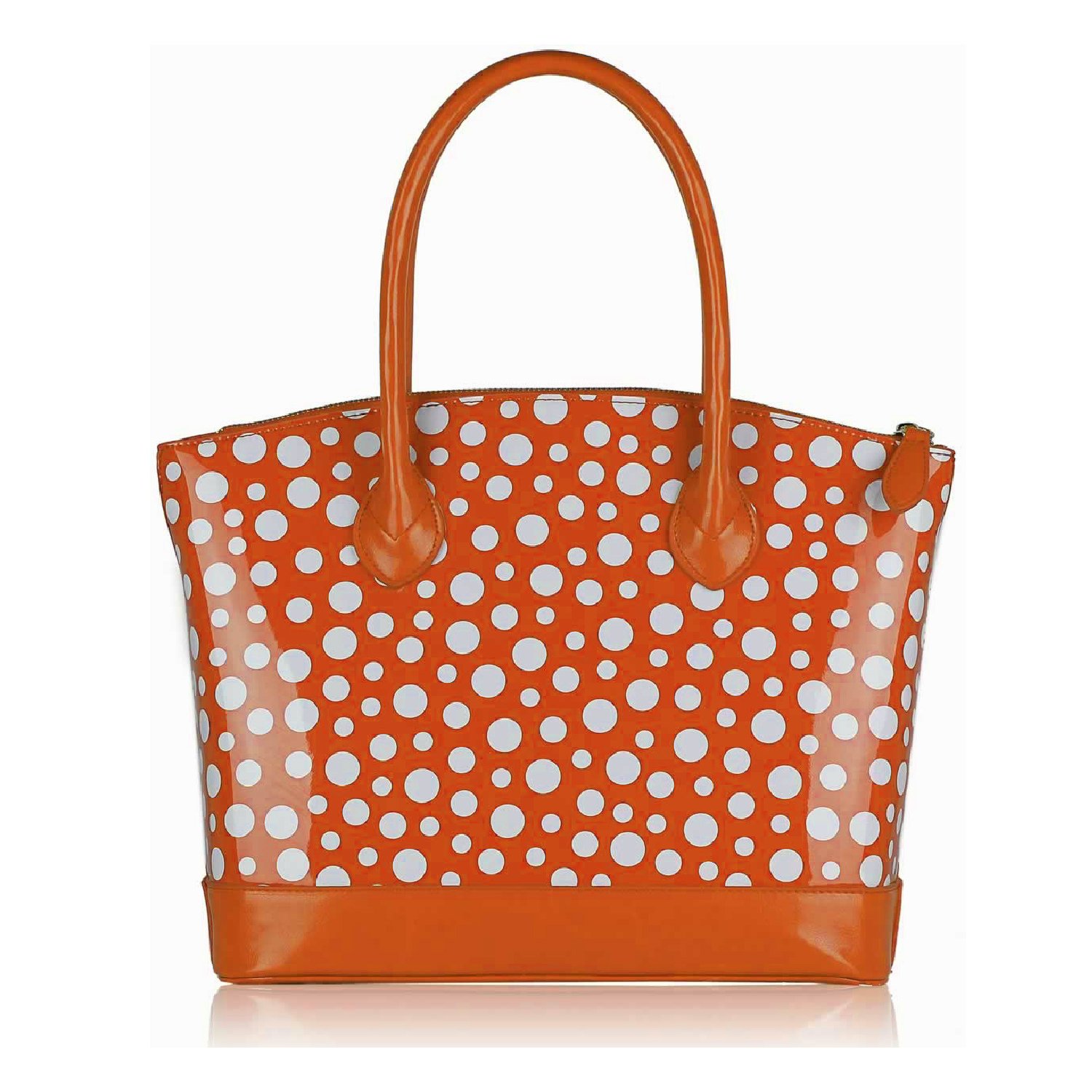 wholesale bags uk Wholesale & B2B Orange Patent Polka Dot Tote Bag ...