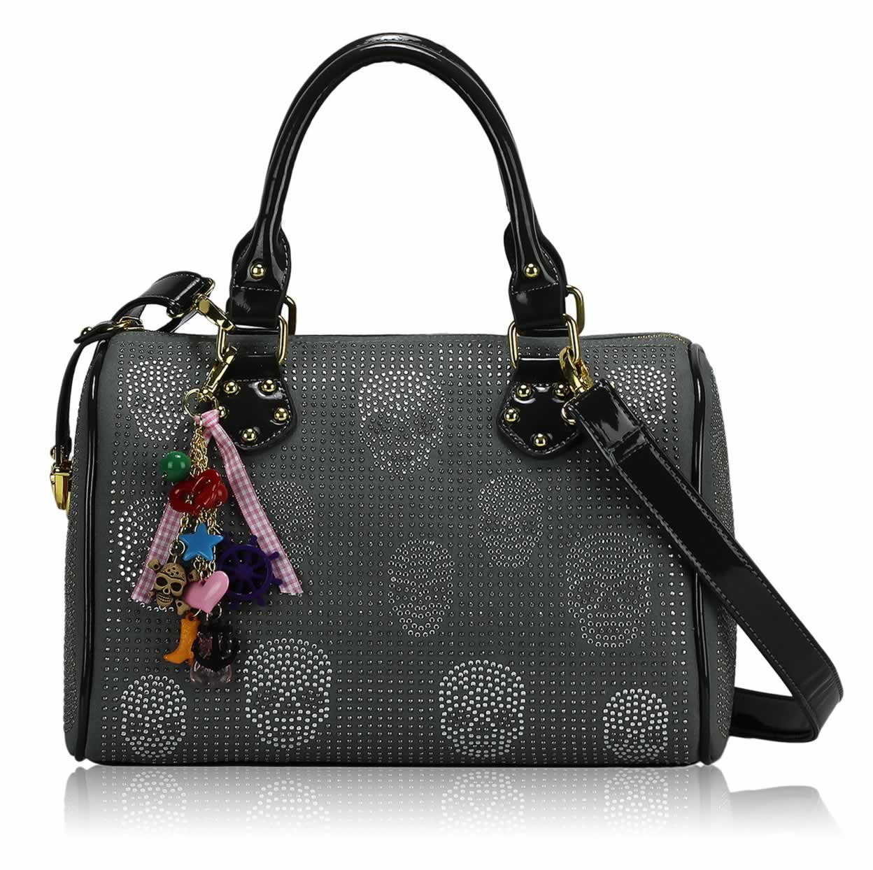 Wholesale Bags :: View All Handbags :: LS7017 - Grey Skull Diamante ...