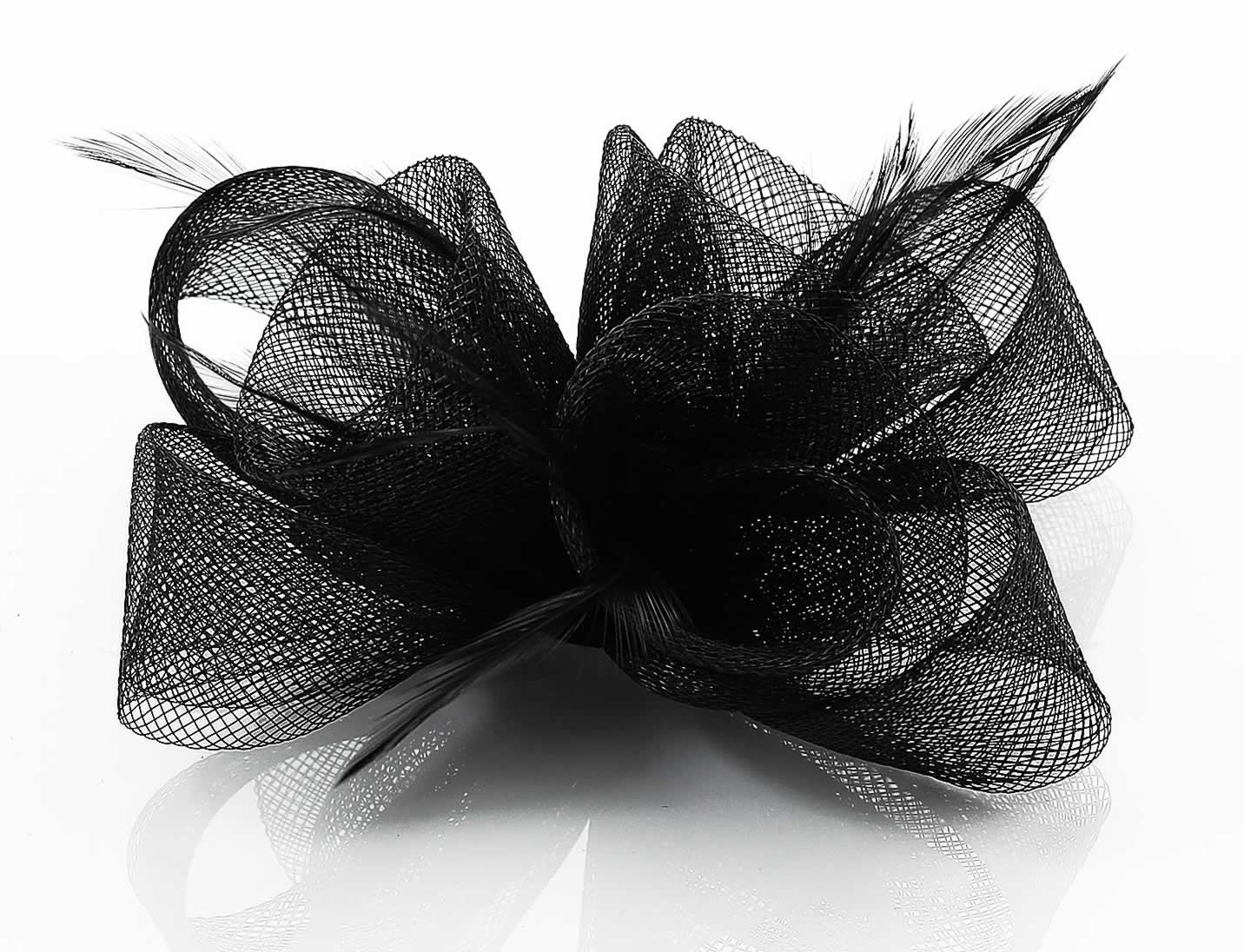 Wholesale Feather & Mesh Flower Fascinator on Comb- Hairbands-Hair ...