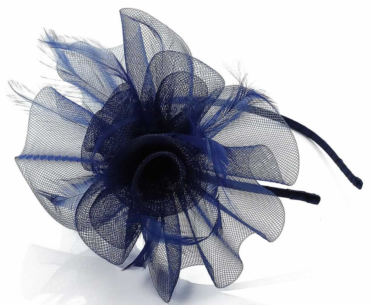 Wholesale Navy Vintage Style Flower Hairband Hairbands Hair