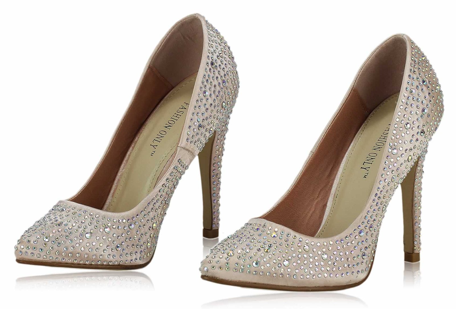 Wholesale Shoes :: LSS00102 - Champagne Diamante Embellished High Heel ...