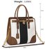 LS00336B - Wholesale & B2B Black /White / Taupe Colour Block Tote Handbag Supplier & Manufacturer