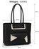 LS00487 - Wholesale & B2B Black Front-pocket Tote Shoulder Bag Supplier & Manufacturer