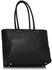 LS00487 - Wholesale & B2B Black Front-pocket Tote Shoulder Bag Supplier & Manufacturer