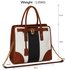 LS00336B - Wholesale & B2B Black /White / Brown Colour Block Tote Handbag Supplier & Manufacturer