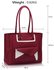 LS00487 - Wholesale & B2B Burgundy Front-pocket Tote Shoulder Bag Supplier & Manufacturer