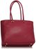 LS00487 - Wholesale & B2B Burgundy Front-pocket Tote Shoulder Bag Supplier & Manufacturer
