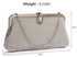 LSE00320 - Silver Beaded Crystal Clutch Bag