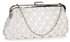 LSE00321- Ivory Wave Folds Evening Clutch Bag