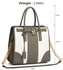 LS00336B - Wholesale & B2B Grey /White Colour Block Tote Handbag Supplier & Manufacturer