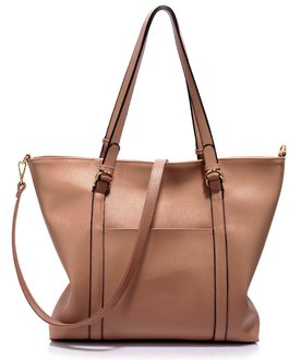 LS00413 - Large Nude Shoulder Handbag