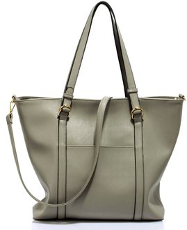 LS00413 - Large Grey Shoulder Handbag